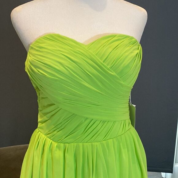 Women’s Lime Green Short Chiffon Prom Party Homecoming Dress Size 8 NWT - Picture 2 of 10